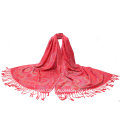 Ladies′ Fashion Jacquard Shawl Scarf with Tassels